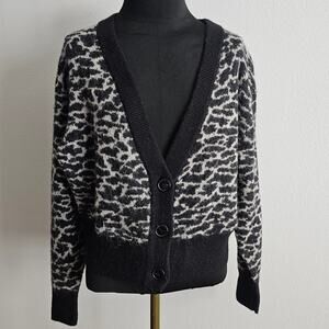 EUC STOCKHOLM ATELIER & Other Stories Wool Alpaca Leopard Cardigan Sweater XS
